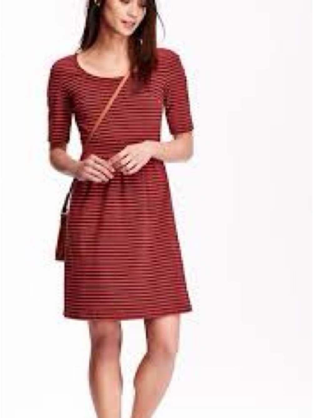 Old Navy Red and Navy Striped Short Sleeve Mini Dress